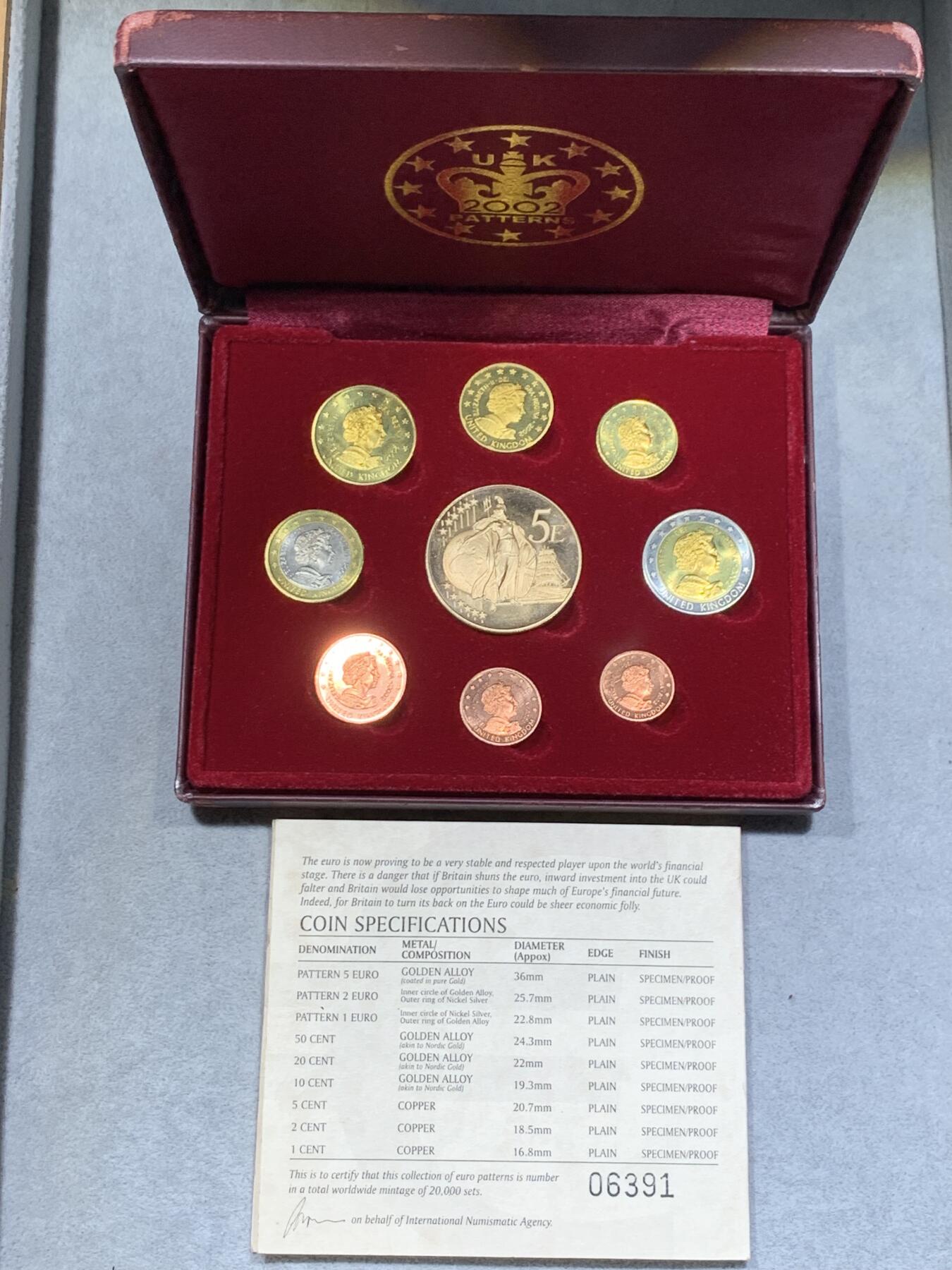 《竞宝斋》第318场 周日，周一 2场连拍 （全场包邮） 英国2002年9枚套装 全新品 原盒证书齐全  少见品种 细节见图