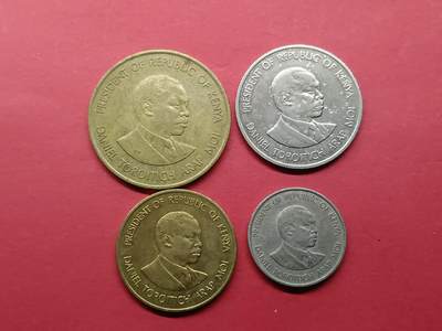 老藏家藏品上世纪外国硬币套币 肯尼亚硬币一套四枚