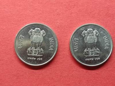 老藏家藏品上世纪外国硬币套币 印度硬币两枚
