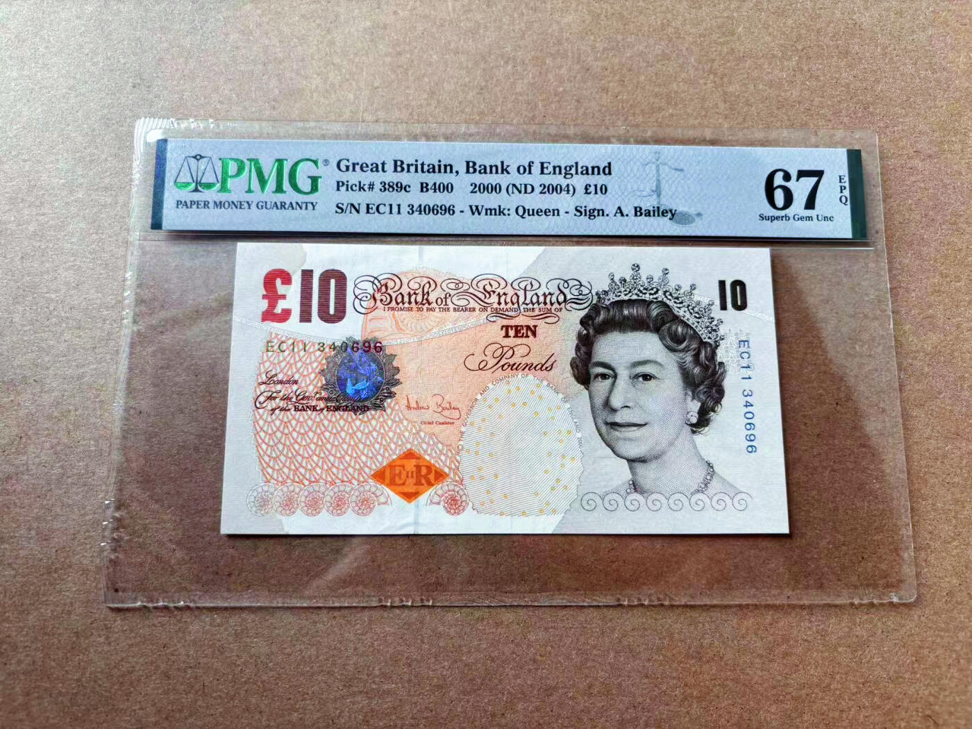 【Blue Auction】✨世界纸币精拍第561期【精】 【p389c】英国2000年10镑 PMG67EPQ 高分