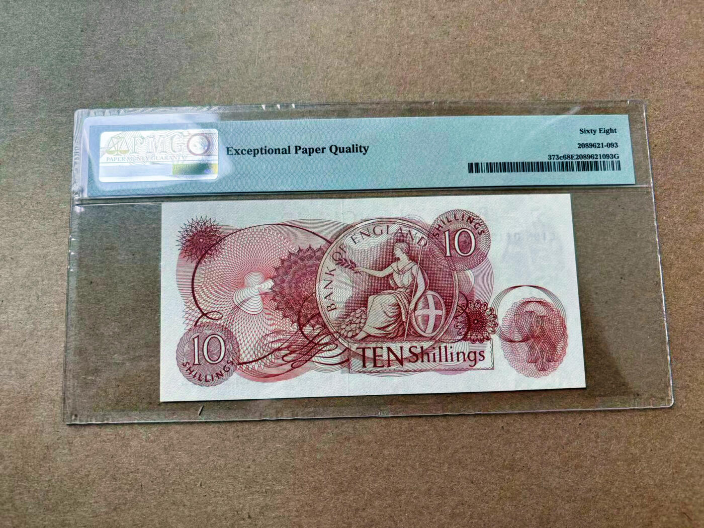 【Blue Auction】✨世界纸币精拍第561期【精】 【p373c 无47】英国1966-70年10先令 PMG68EPQ 超高分