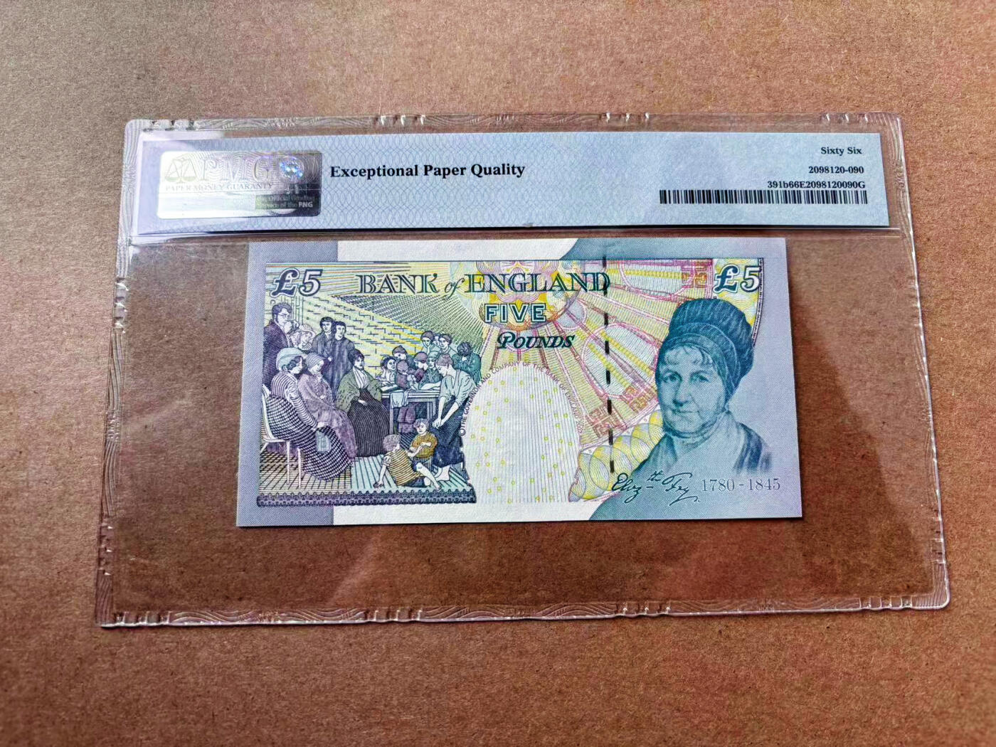 【Blue Auction】✨世界纸币精拍第561期【精】 【p391b】英国 2002年5镑 PMG66EPQ  