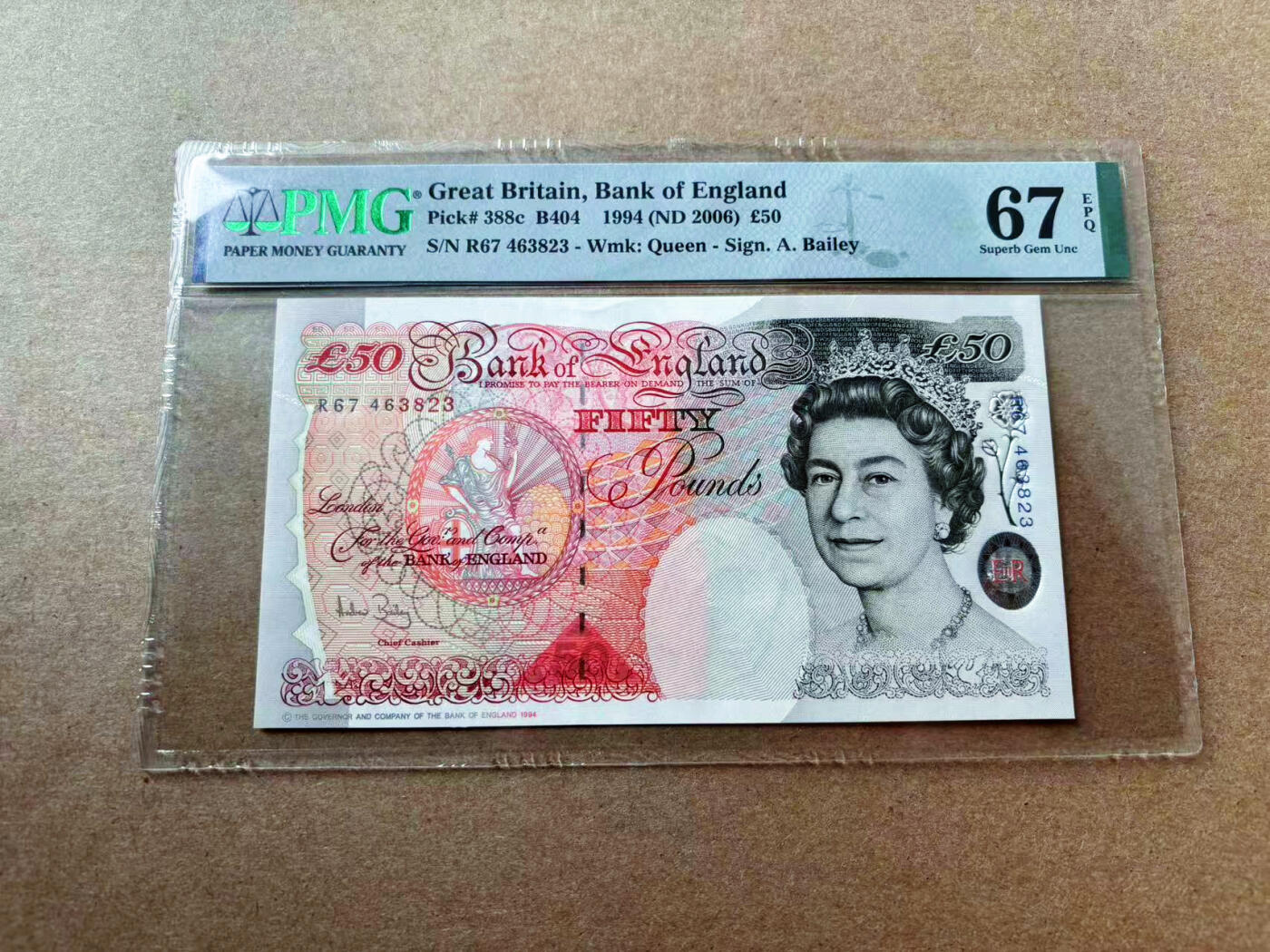 【Blue Auction】✨世界纸币精拍第561期【精】 【p388c】英国 1994年50镑 PMG67EPQ 高分