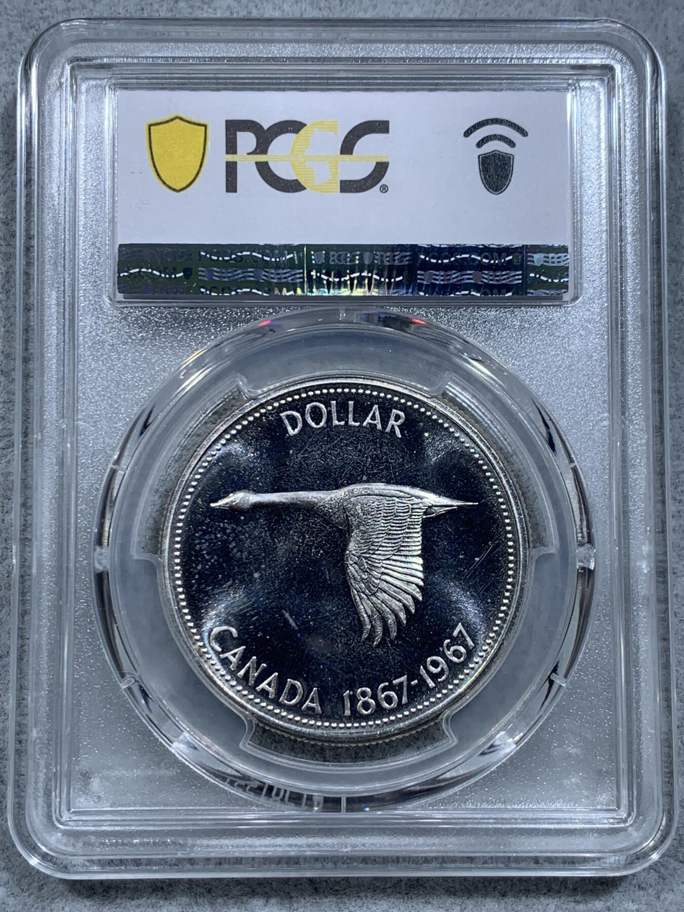 《竞宝斋》第318场 周日，周一 2场连拍 （全场包邮） PCGS PL66 加拿大大雁1元类精制币，币面干净漂亮！热门品种！