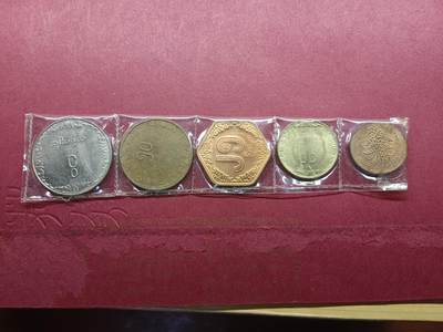 老藏家藏品上世纪外国硬币套币 缅甸硬币一套五枚