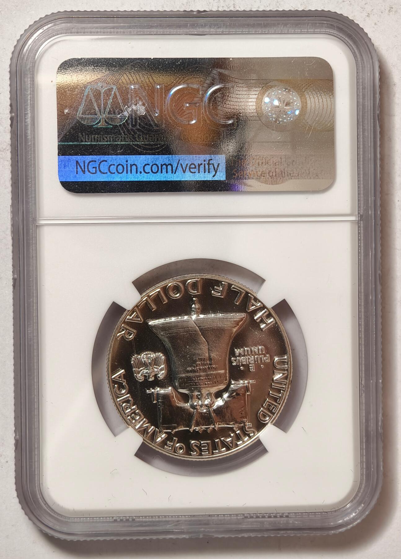 紫瑗钱币——第434期 美国 1958年 富兰克林 50美分 半美元 12.5克 0.9银 NGC PF67