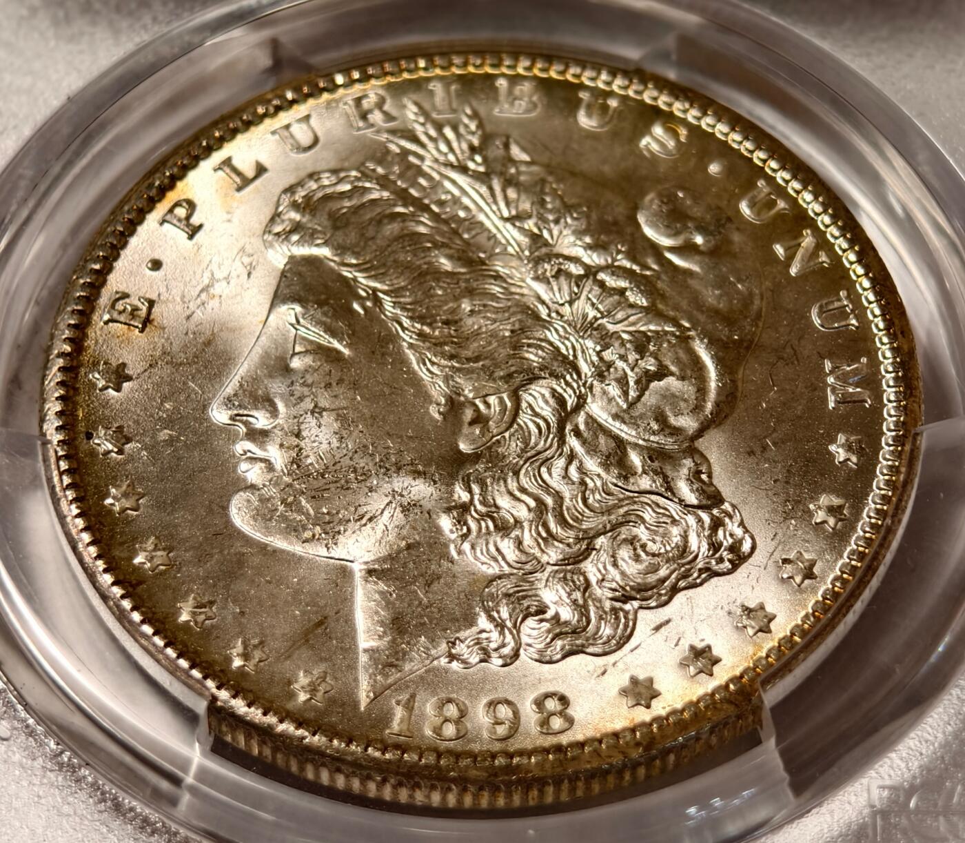 紫瑗钱币——第434期 美国 1898年 O版 摩根 大头妹1美元 银币 PCGS MS63
