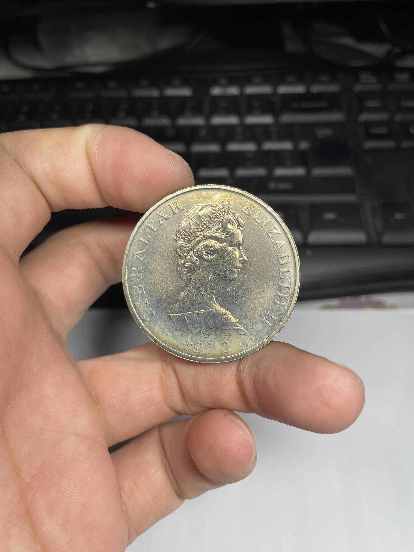 每日一拍，2024年集古藏今外币拍卖第十六期-第6场—（总第156拍），可以寄存60天，满160元包邮。 1972年直布罗陀25便士