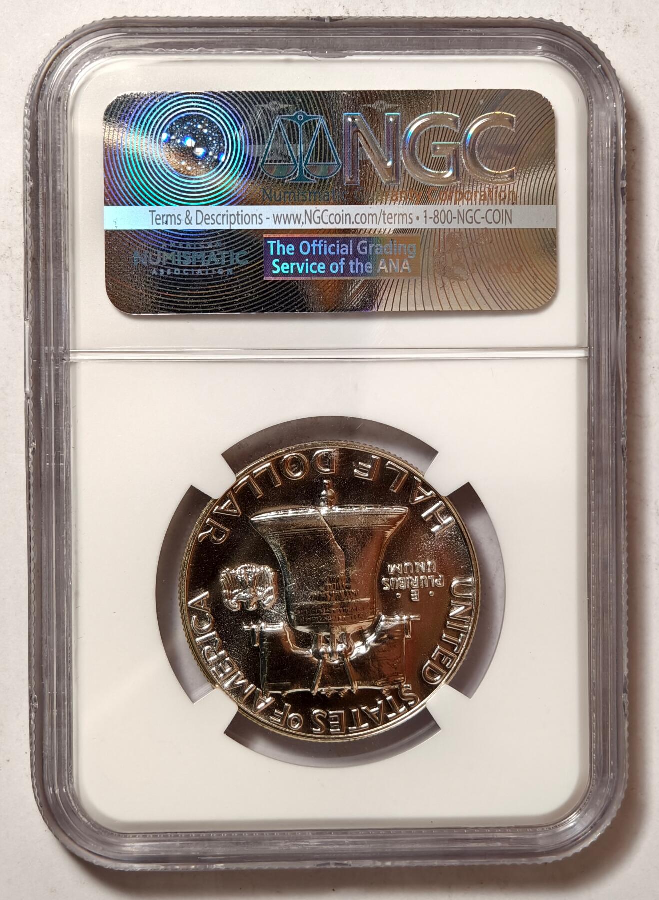 紫瑗钱币——第434期 美国 1960年 富兰克林 50美分 半美元 12.5克 0.9银 NGC PF67