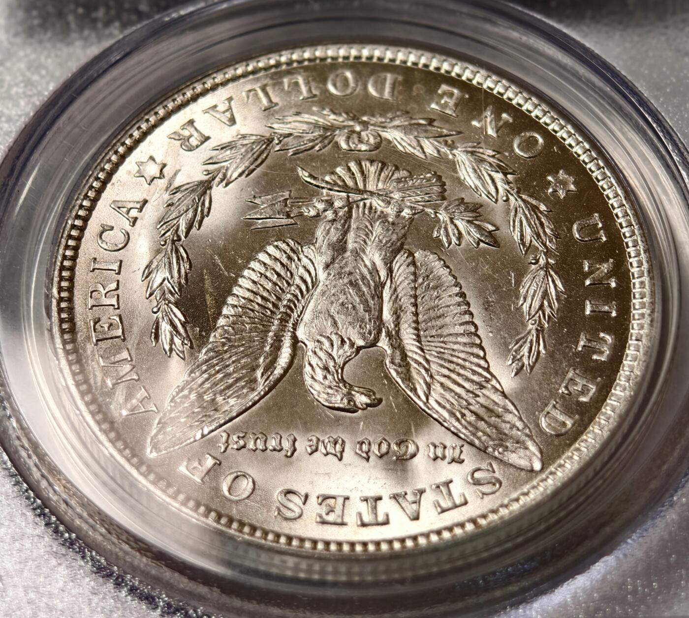 紫瑗钱币——第458期 美国 1921年  摩根 1美元 银币 PCGS MS63 老盒