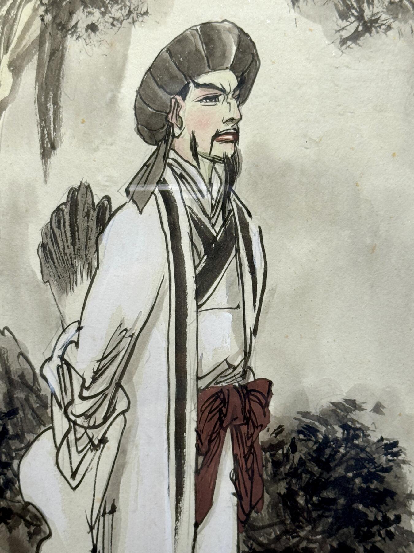 白泽拍卖卡牌手绘专场第8期（露深花气冷，霜降蟹膏肥） 2018 聂秀公手绘画 诸葛亮 已装裱