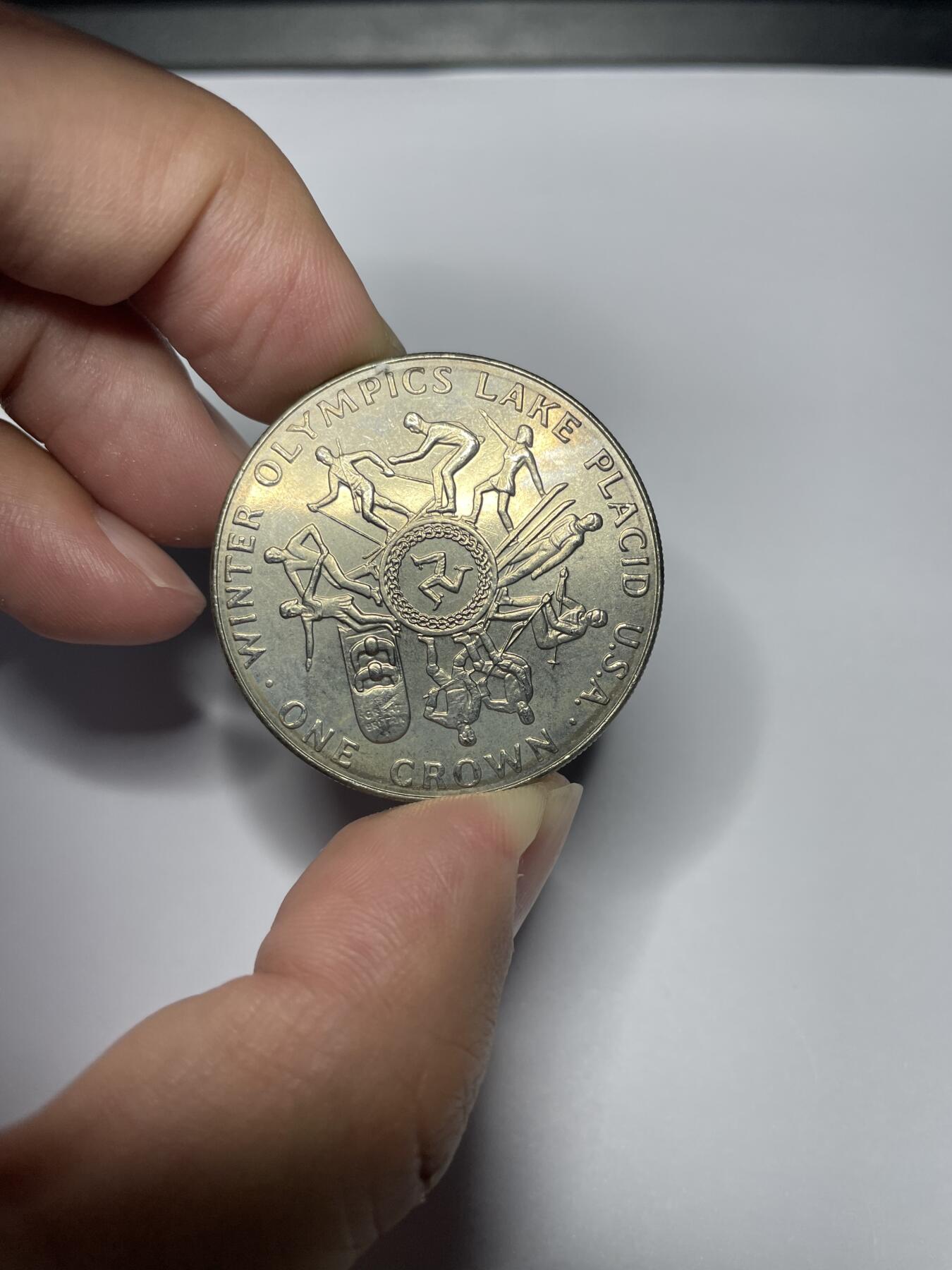 每日一拍，2024年集古藏今外币拍卖第十六期-第6场—（总第156拍），可以寄存60天，满160元包邮。 1980年马恩岛盐湖城冬奥会克朗纪念币