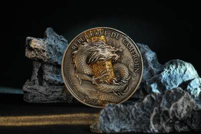 CSIS-GREAT评级精品钱币拍卖第二百六十九期 喀麦隆2025年《西游记》齐天大圣孙悟空定海神针金箍棒仿古双面超高浮雕光感变色搪瓷彩色镀金银铜双金属纪念币