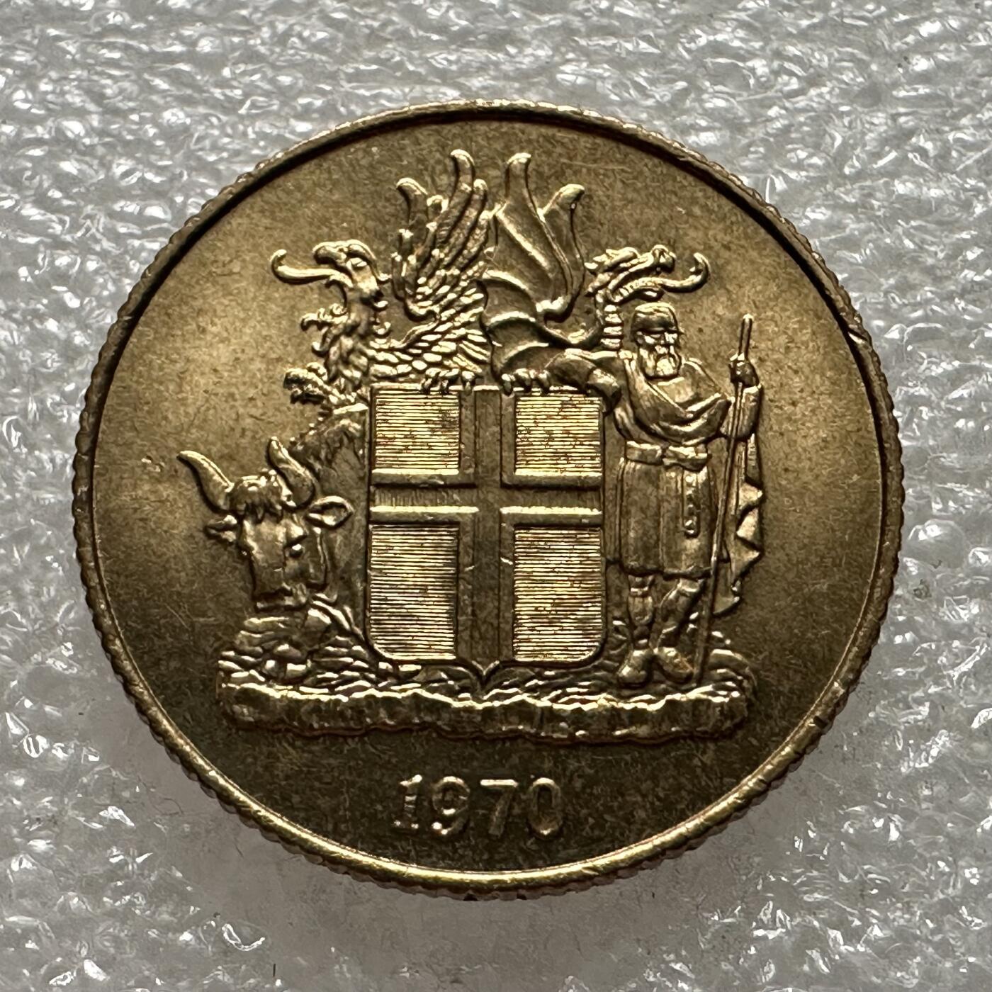 🌹外币初藏🌹🐯第88场 征集拍品 极速上拍 冰岛1970年一克朗 原光好品