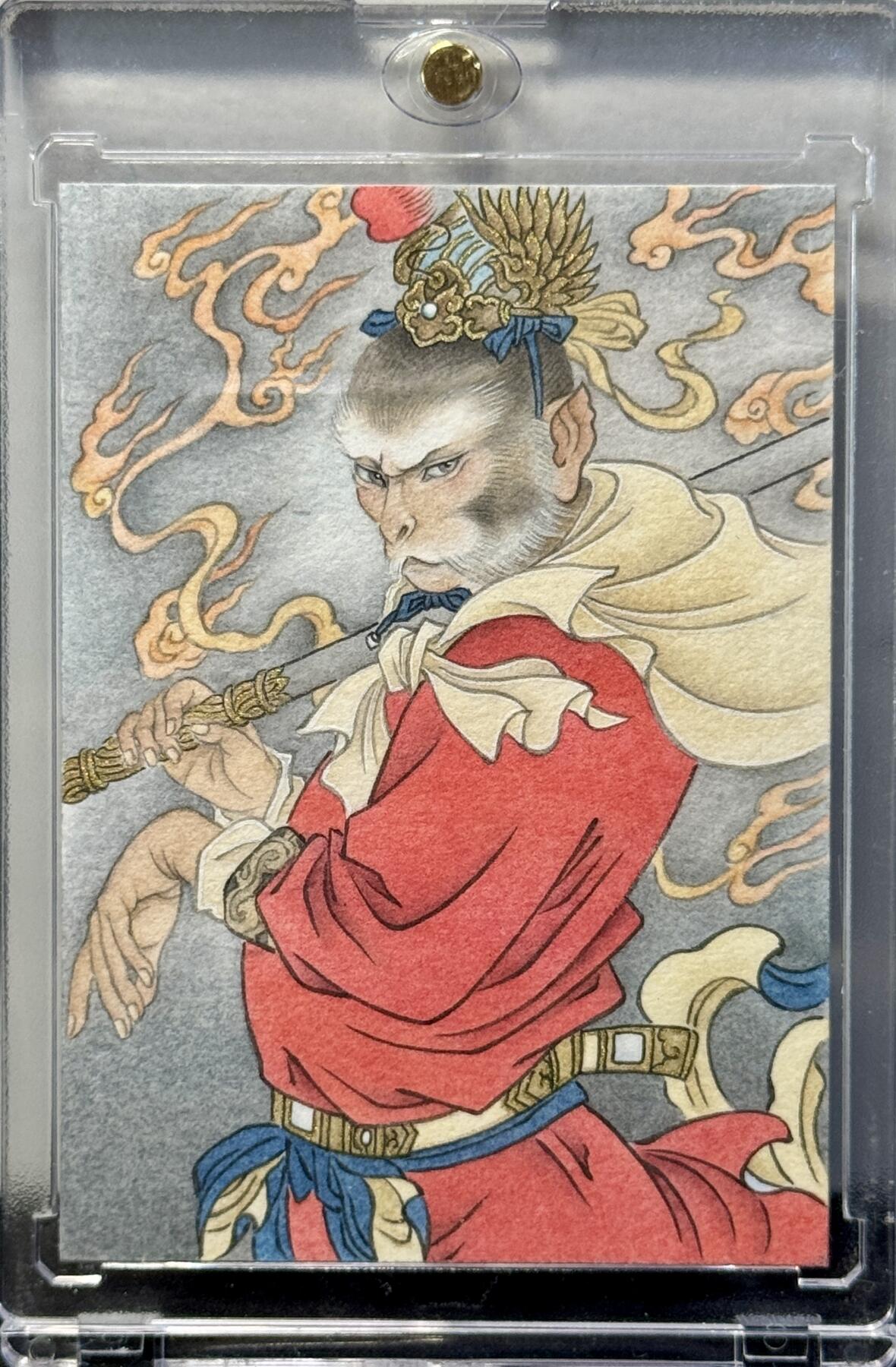 白泽拍卖卡牌手绘专场第8期（露深花气冷，霜降蟹膏肥） 2024 生肖龙手绘卡 齐天大圣 卡砖封装