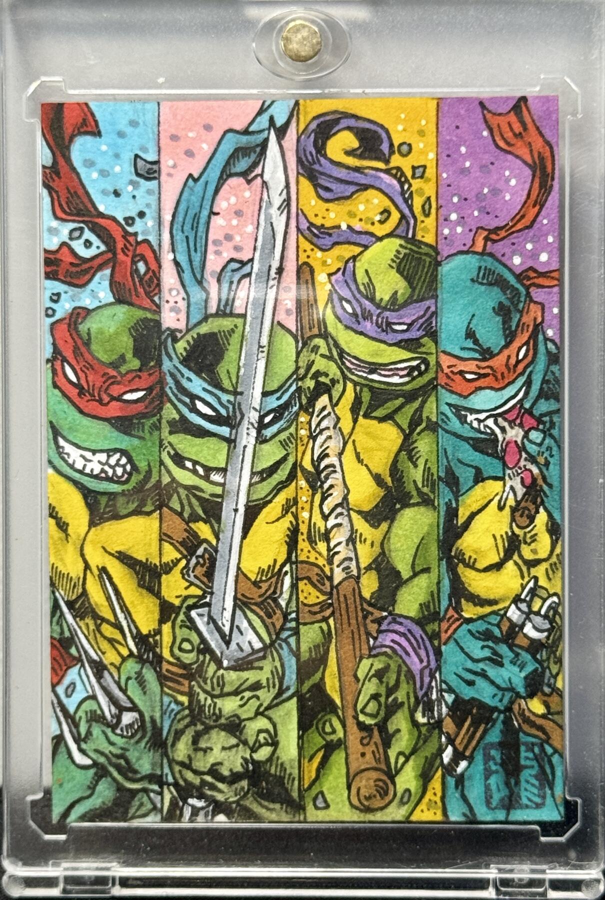 白泽拍卖卡牌手绘专场第8期（露深花气冷，霜降蟹膏肥） 2024 国风联盟手绘卡 忍者神龟 苏秦亲签 卡砖封装