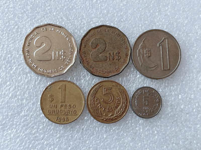 第一海外回流一元起拍收藏 散集专场 第129期 - 乌拉圭硬币6枚