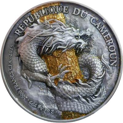 CSIS-GREAT评级精品钱币拍卖第二百六十九期 喀麦隆2025年《西游记》齐天大圣孙悟空定海神针金箍棒仿古双面超高浮雕光感变色搪瓷彩色镀金银铜双金属纪念币