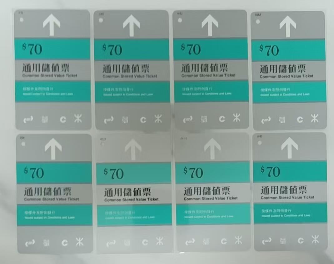  香港地铁卡8枚（卡背带广告）