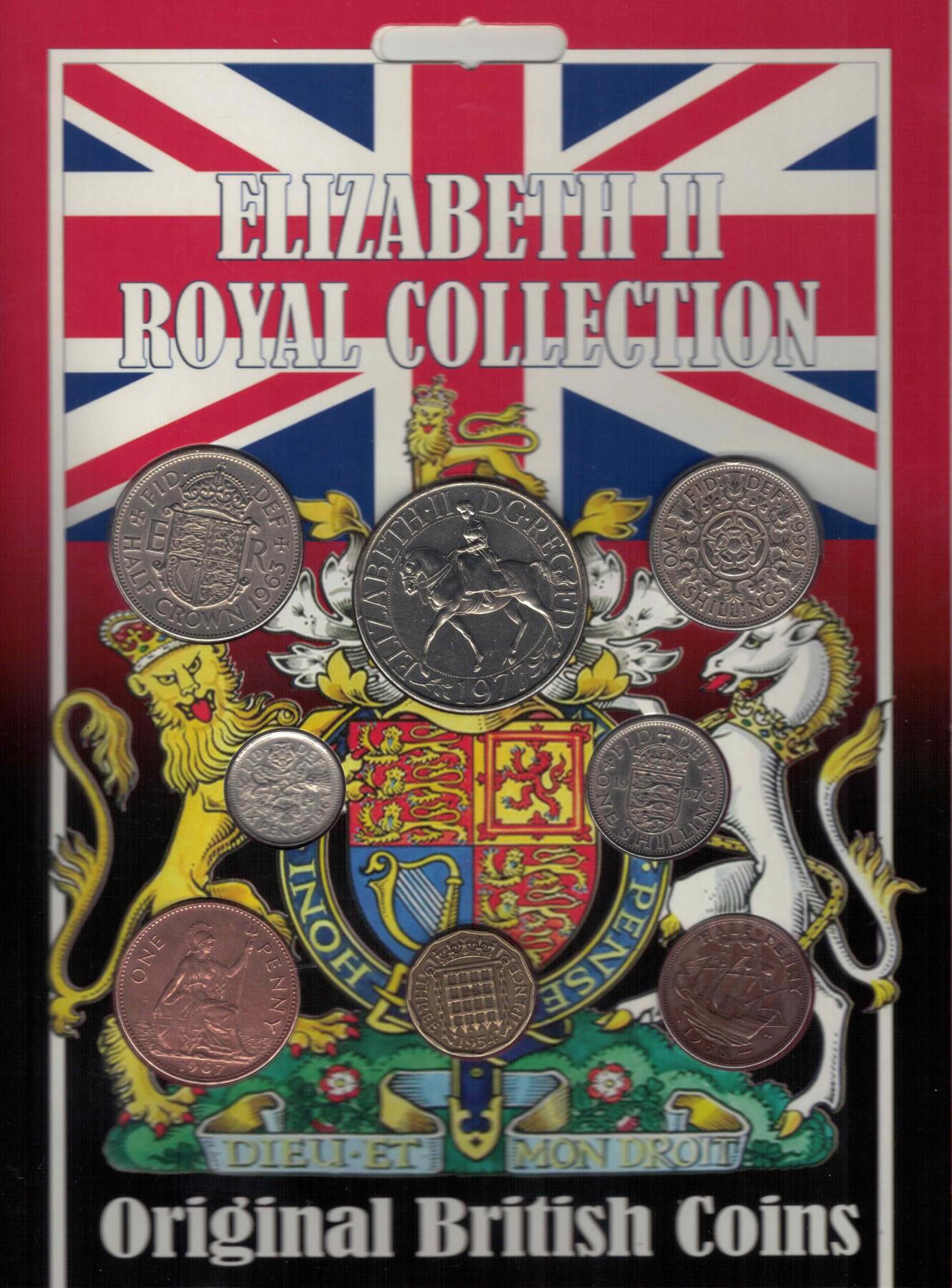 英国原装伊丽莎白二世早期全套硬币(1954年至1977年 含纪念币) 实物图