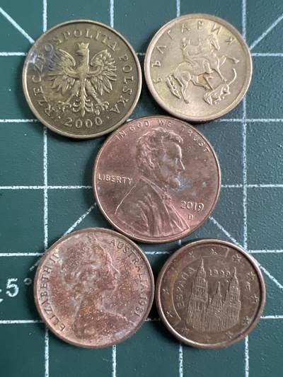 第732期  硬币专场 （无押金，捡漏，全场50包邮，偏远地区除外，接收代拍业务，本店十天发一次货） 铜币 5枚