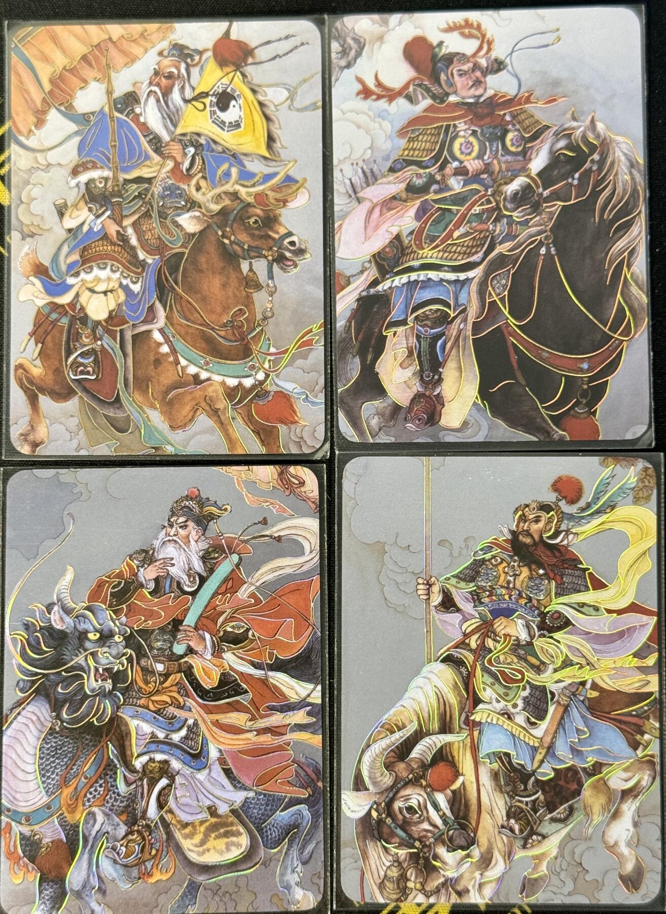 白泽拍卖卡牌手绘专场第8期（露深花气冷，霜降蟹膏肥） 2023 启读文化 施振广封神演义4张  1g银卡