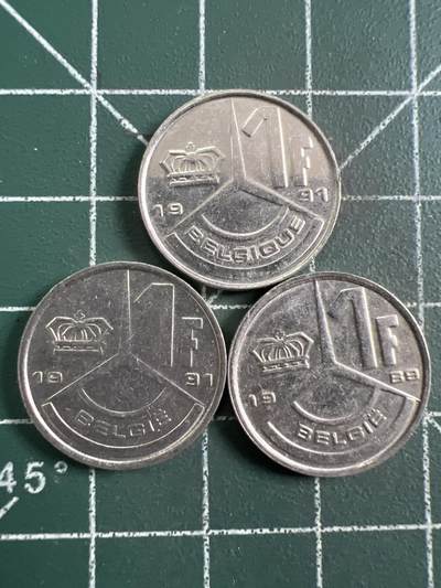 第732期  硬币专场 （无押金，捡漏，全场50包邮，偏远地区除外，接收代拍业务，本店十天发一次货） 比利时1F  3枚