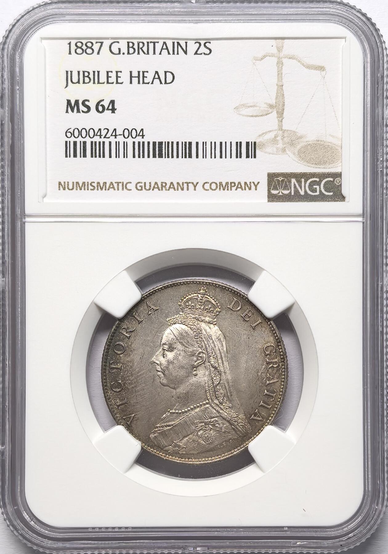 凡希社世界钱币微拍第二百八十六期 1887英国老维高冠佛罗林NGC-MS64