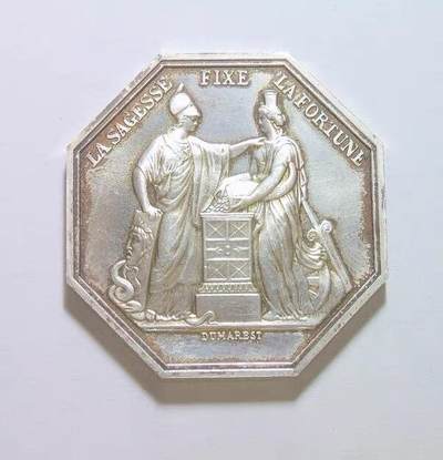 法国1799年 女神站像高浮雕精制银章 38MM 30克 - 法国1799年 女神站像高浮雕精制银章 38MM 30克
