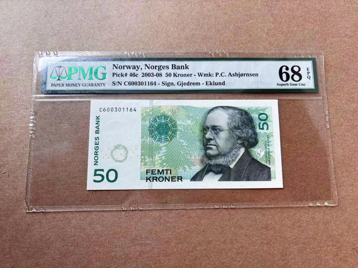 【Blue Auction】✨世界纸币精拍第563期【精】 【p46c】挪威 2008年50克朗 PMG68EPQ 超高分