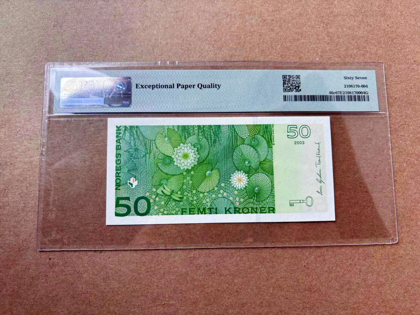 【Blue Auction】✨世界纸币精拍第563期【精】 【p46c】挪威 2003年50克朗 PMG67EPQ 高分