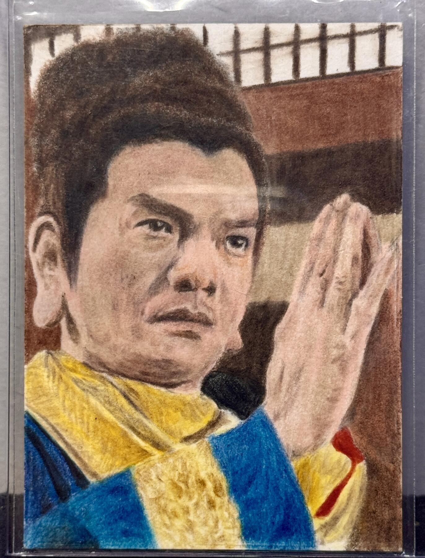 白泽拍卖卡牌手绘专场第8期（露深花气冷，霜降蟹膏肥） 2024 六目妖工作室手绘卡 鸠摩智 酋长亲签 卡夹封装