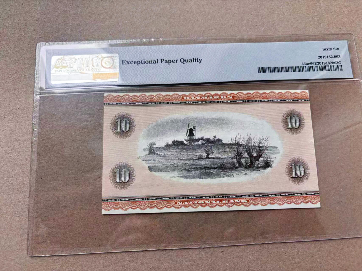 【Blue Auction】✨世界纸币精拍第563期【精】 【p44ae】丹麦 1970-71年10克朗 安徒生 PMG66EPQ 