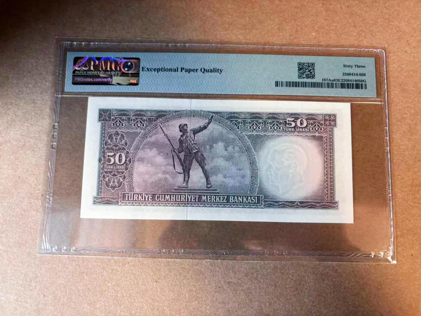 【Blue Auction】✨世界纸币精拍第563期【精】  【无47】土耳其 1970年50里拉 PMG63EPQ 凯末尔