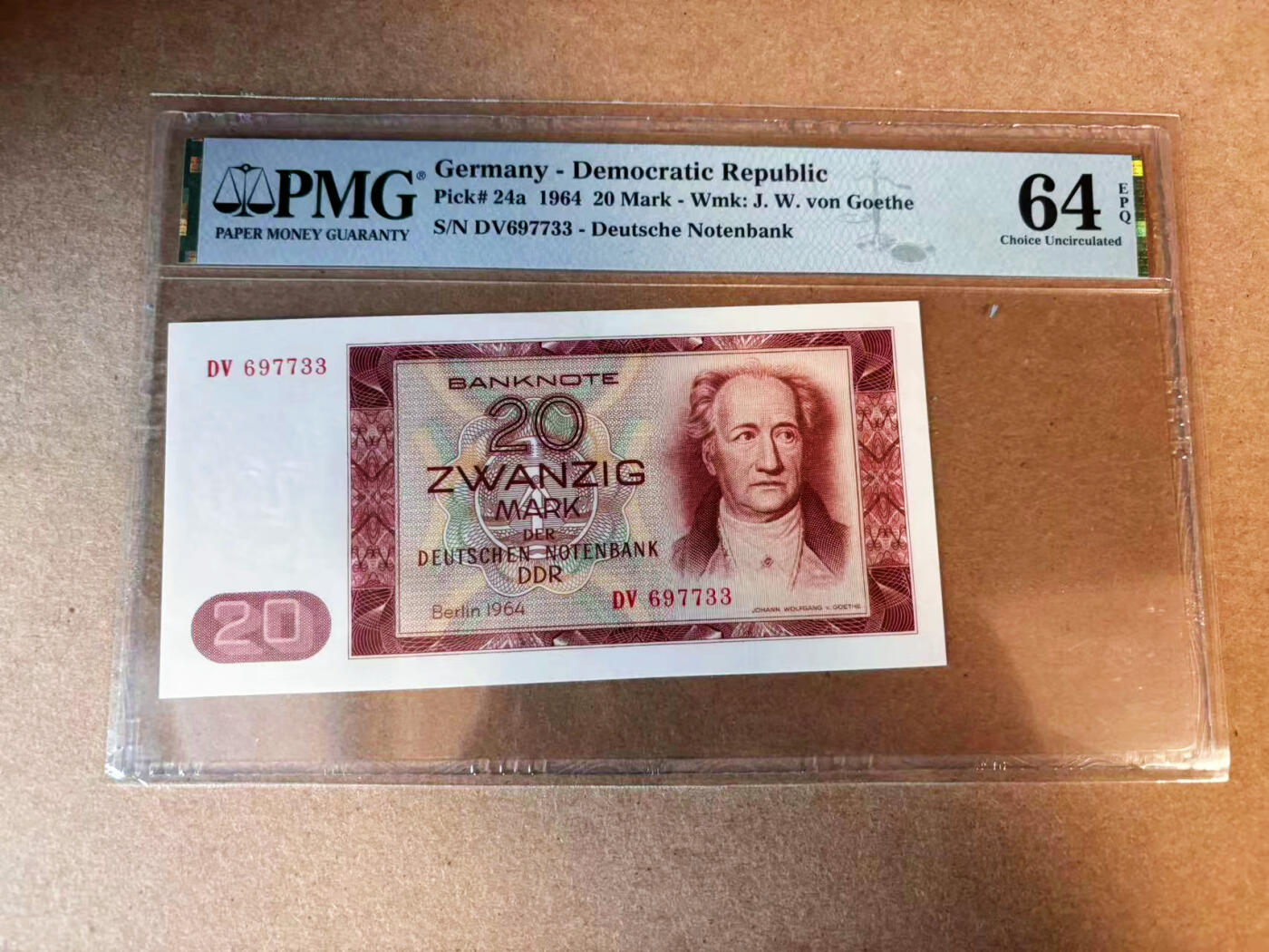 【Blue Auction】✨世界纸币精拍第563期【精】 德国 1964年20马克 PMG64EPQ 