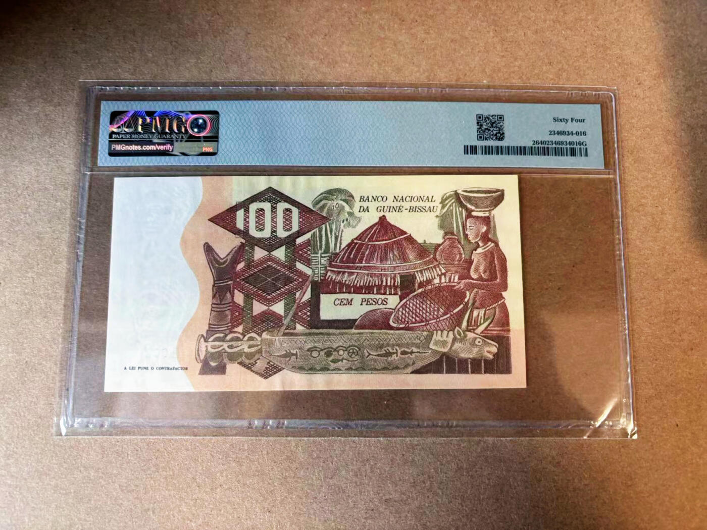 【Blue Auction】✨世界纸币精拍第563期【精】 【p2】几内亚比绍 1975年100比索 PMG64