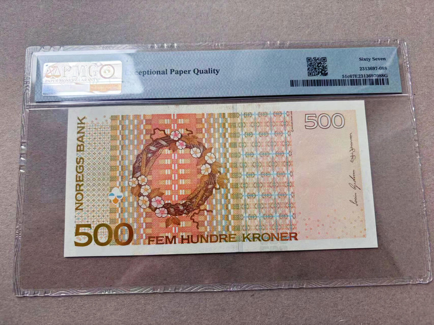 【Blue Auction】✨世界纸币精拍第563期【精】 【p51c】挪威 2002年500克朗 PMG67EPQ 高分