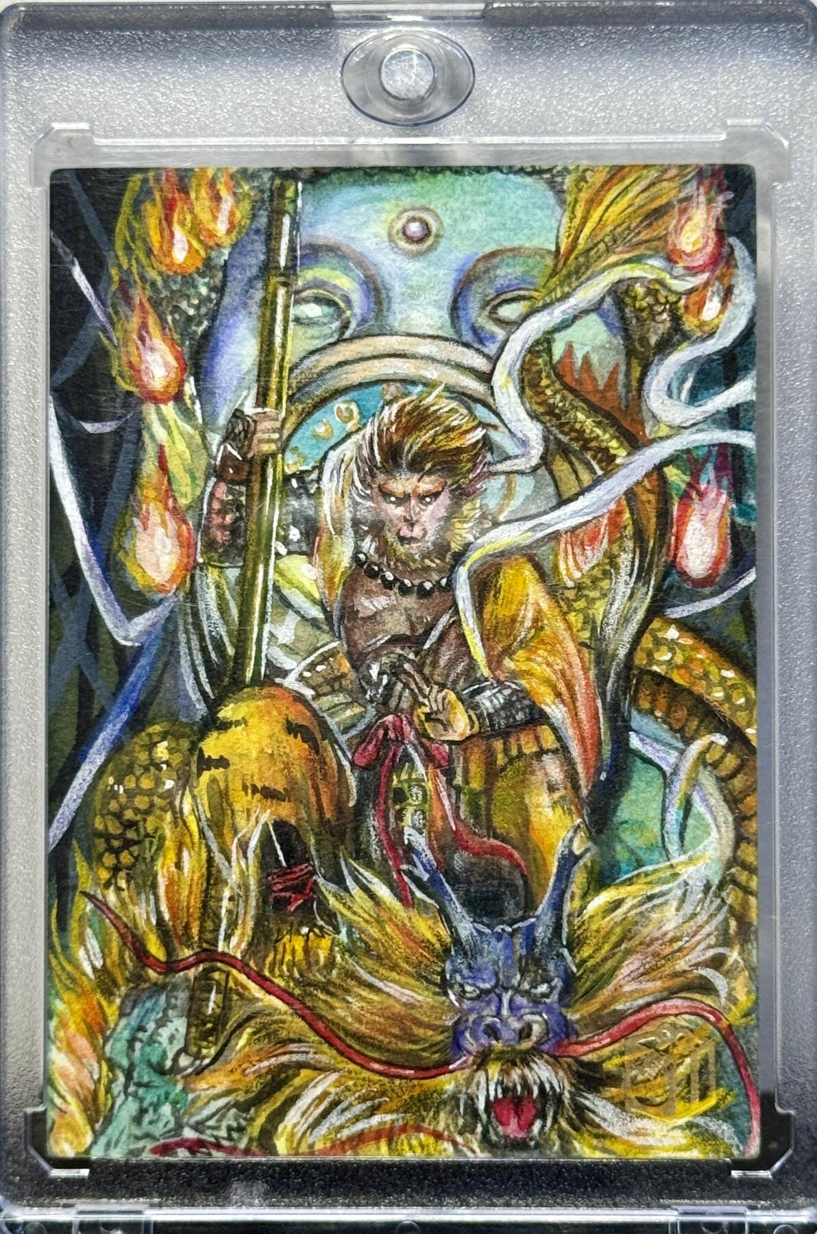 白泽拍卖卡牌手绘专场第8期（露深花气冷，霜降蟹膏肥） 2024 异盒手绘卡 大圣降龙 无糖奶茶亲签 卡砖封装