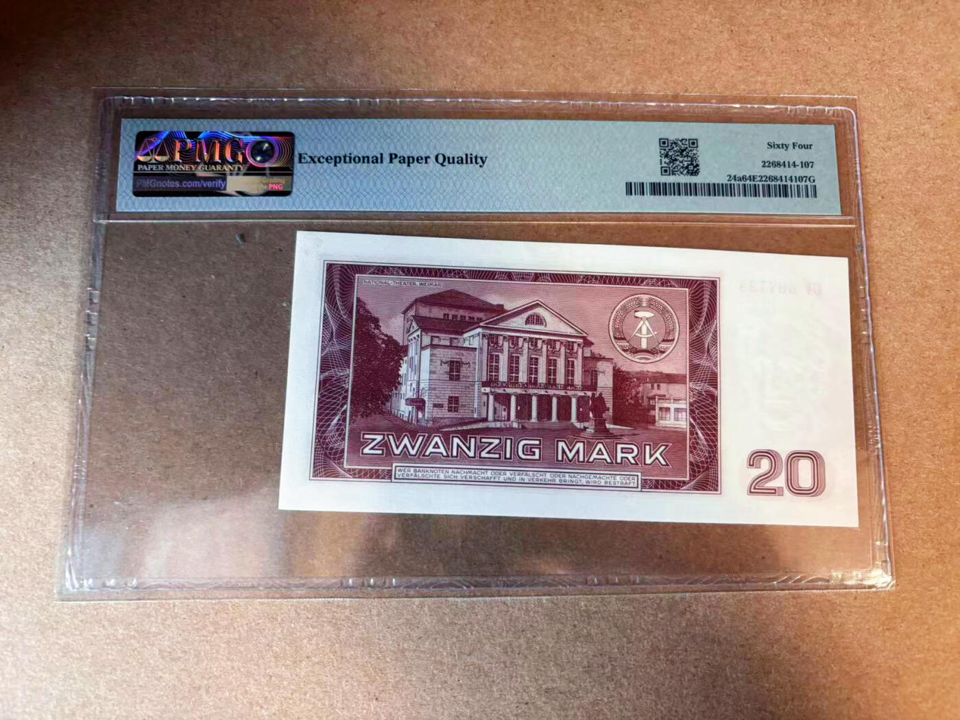 【Blue Auction】✨世界纸币精拍第563期【精】 德国 1964年20马克 PMG64EPQ 