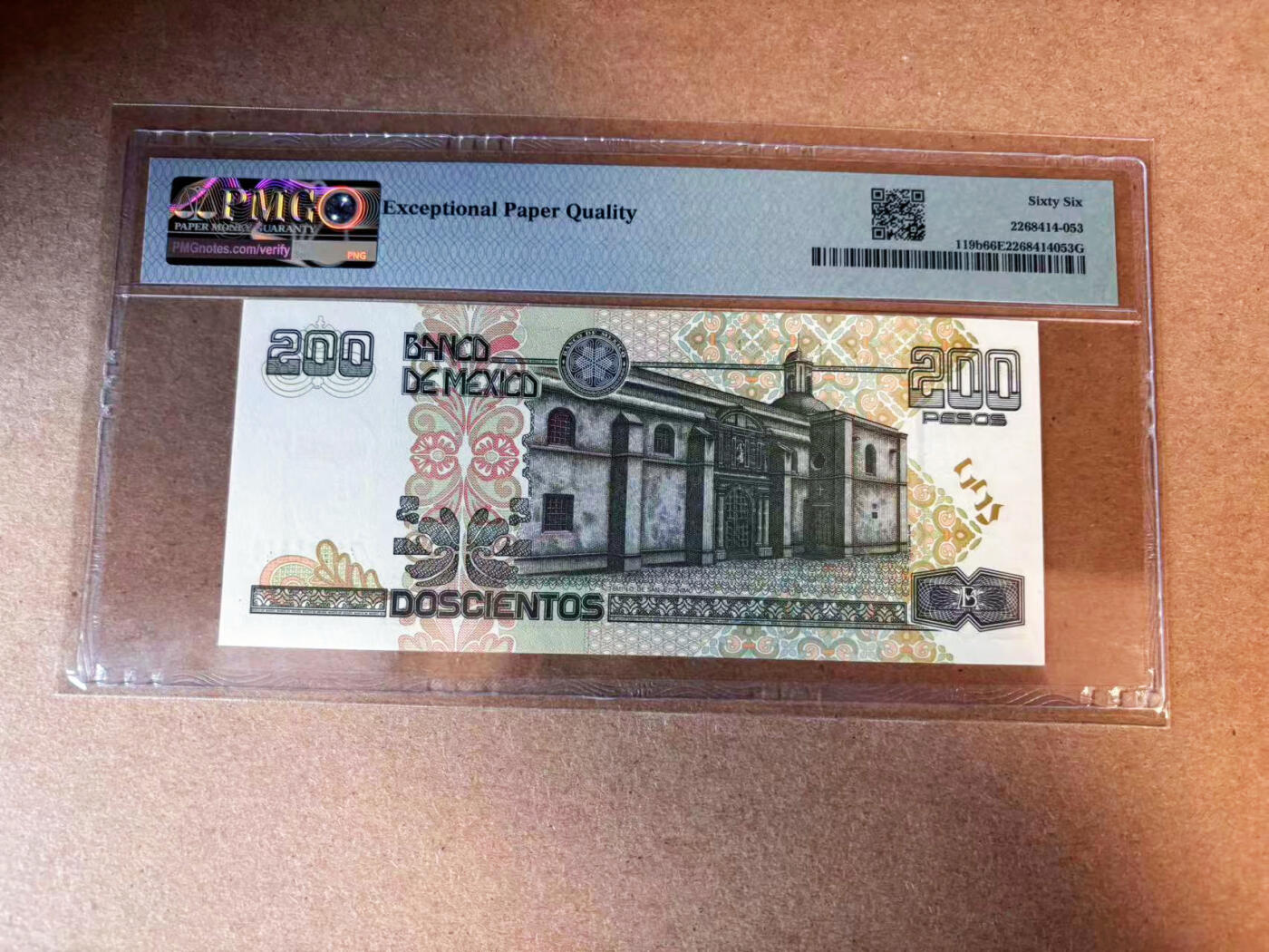 【Blue Auction】✨世界纸币精拍第563期【精】 墨西哥 2002-03年200比索 PMG66EPQ 