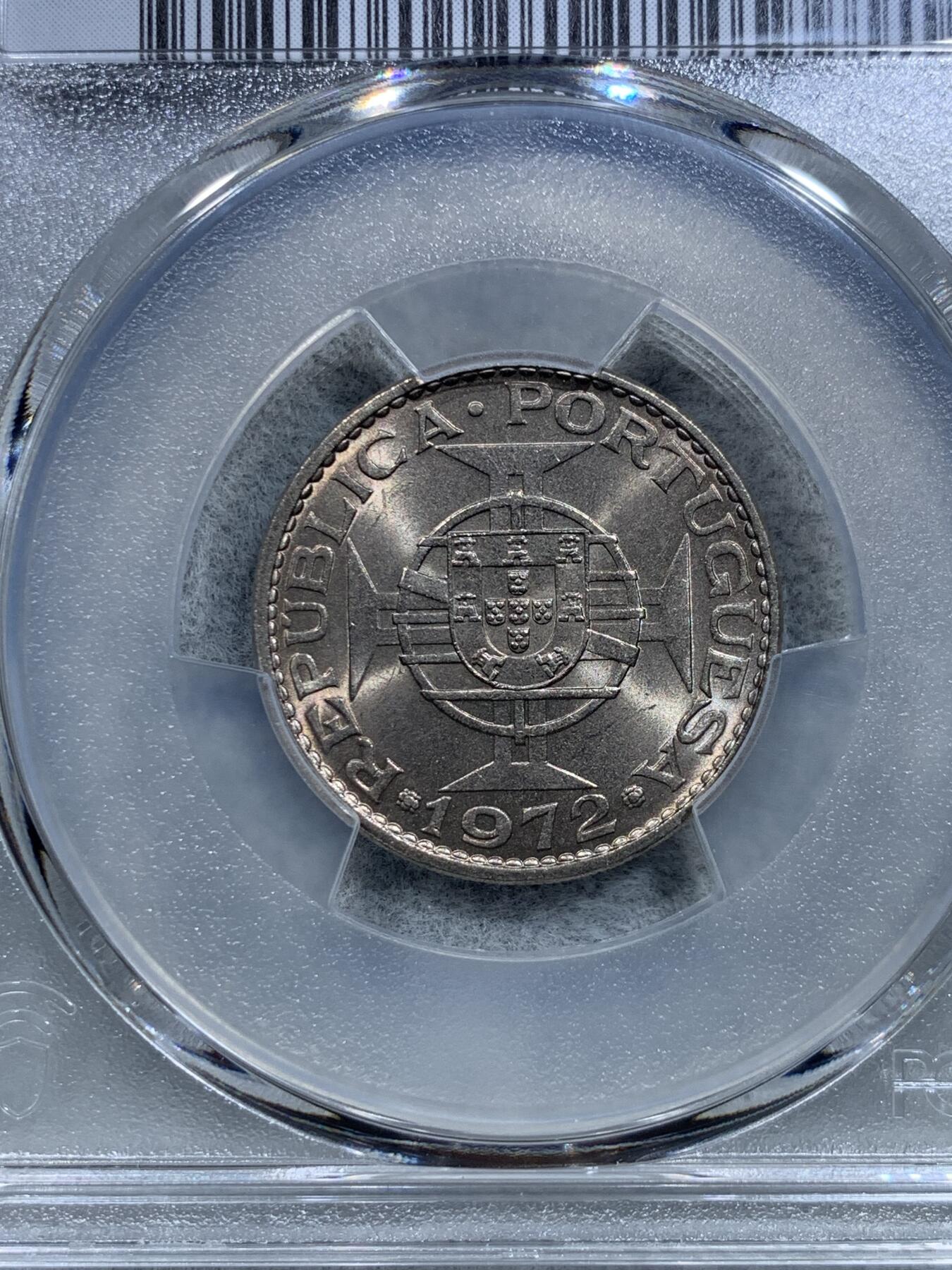 《竞宝斋》第319场 周日，周一，周二  3场连拍 （全场包邮） PCGS MS66 季军分 1972 澳门 五毫 卷拆即送评 1972比1973更少见 两面转光 可藏！