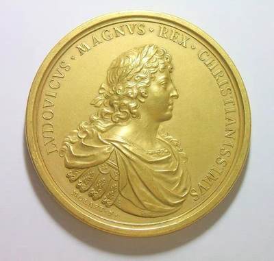 法国太阳王路易十四 戎装骑马像高浮雕精制超大铜章 65MM 130克 - 法国太阳王路易十四 戎装骑马像高浮雕精制超大铜章 65MM 130克