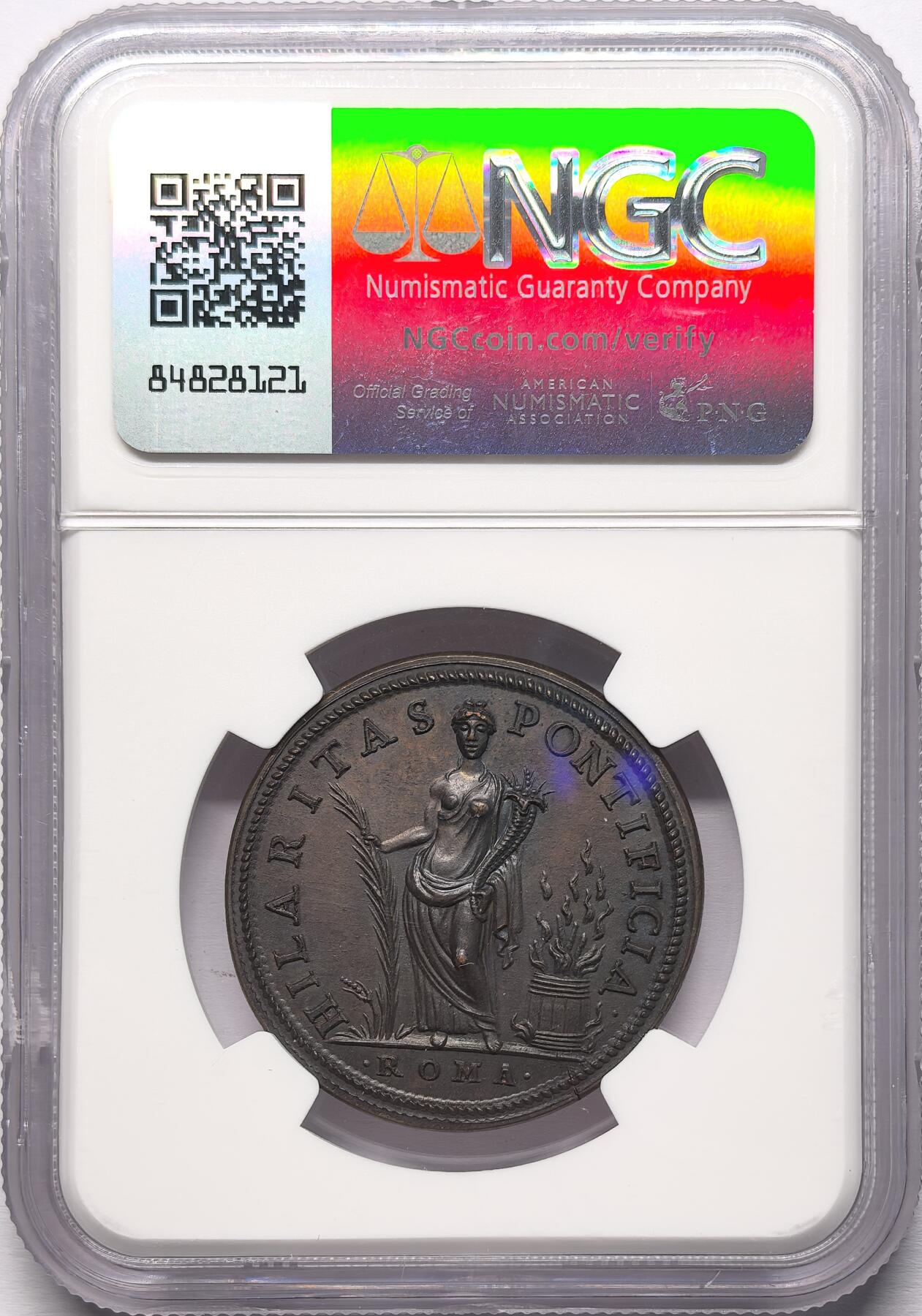凡希社世界钱币微拍第二百八十六期 1550梵蒂冈教宗铜章后铸NGC-MS64，“罗马人的快乐”