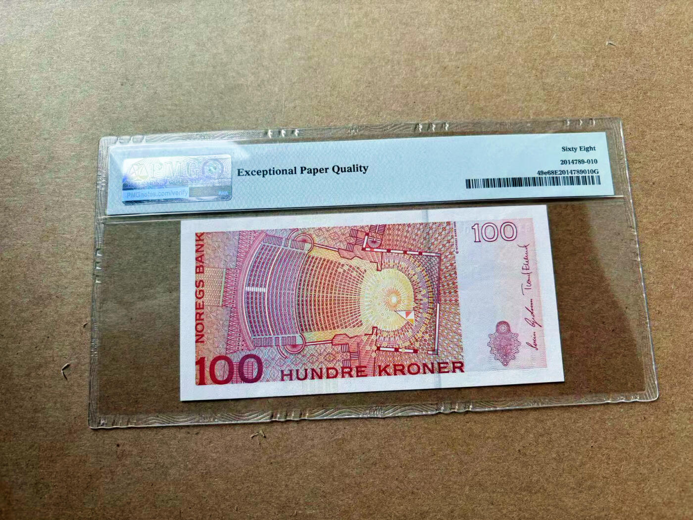 【Blue Auction】✨世界纸币精拍第563期【精】 【p49e】挪威 2010年100克朗 PMG68EPQ 超高分