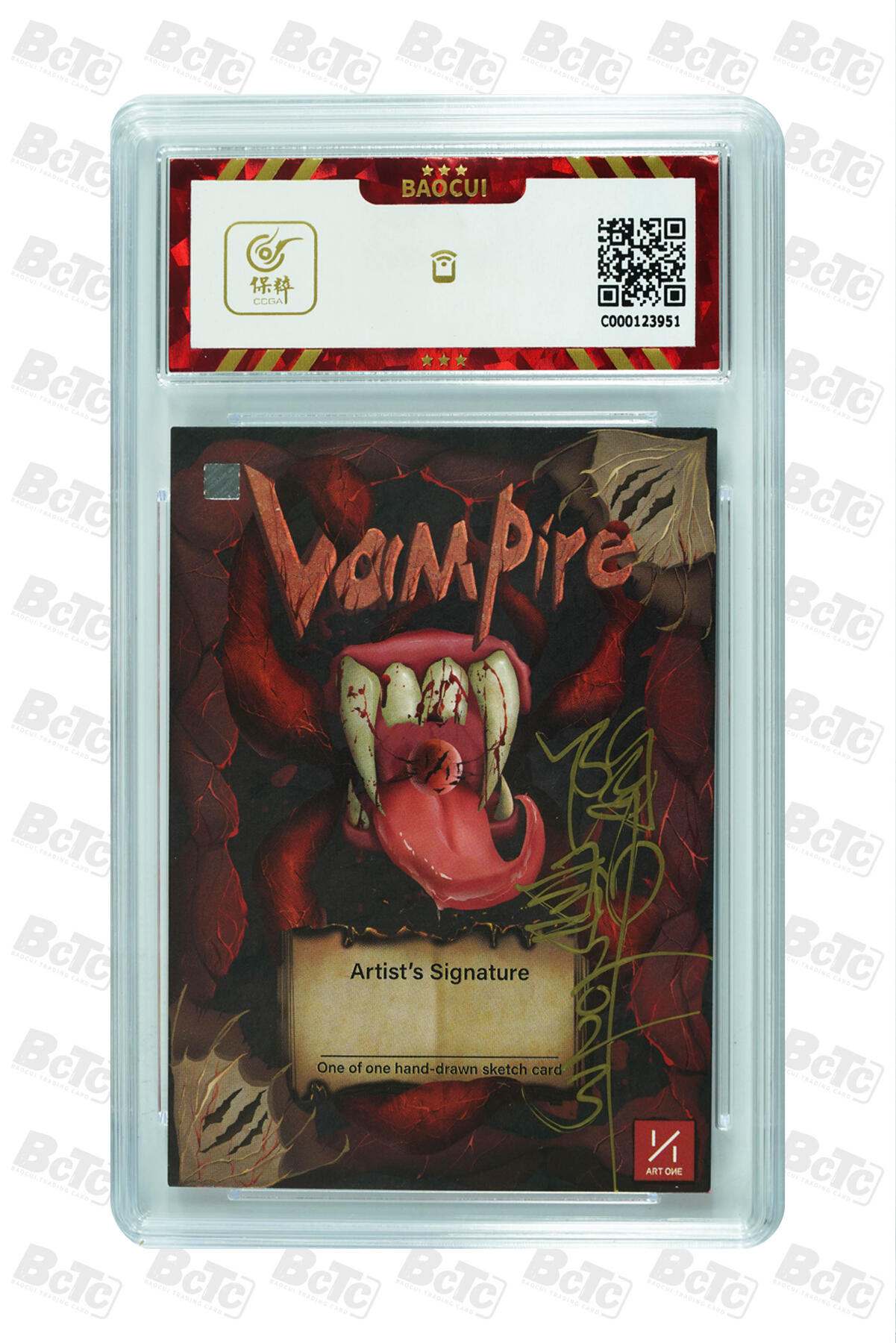 白泽拍卖卡牌手绘专场第8期（露深花气冷，霜降蟹膏肥） 2023 ARTONE手绘卡 生肖狗 聚鎏陶亲签 保粹评级 10AUTO