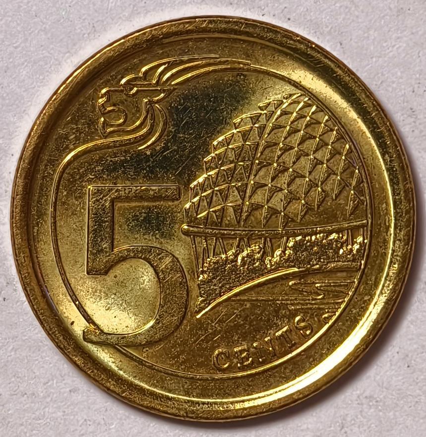 紫瑗钱币——第456期 新加坡 2014年 滨海艺术中心 5分 原卷40枚 BU