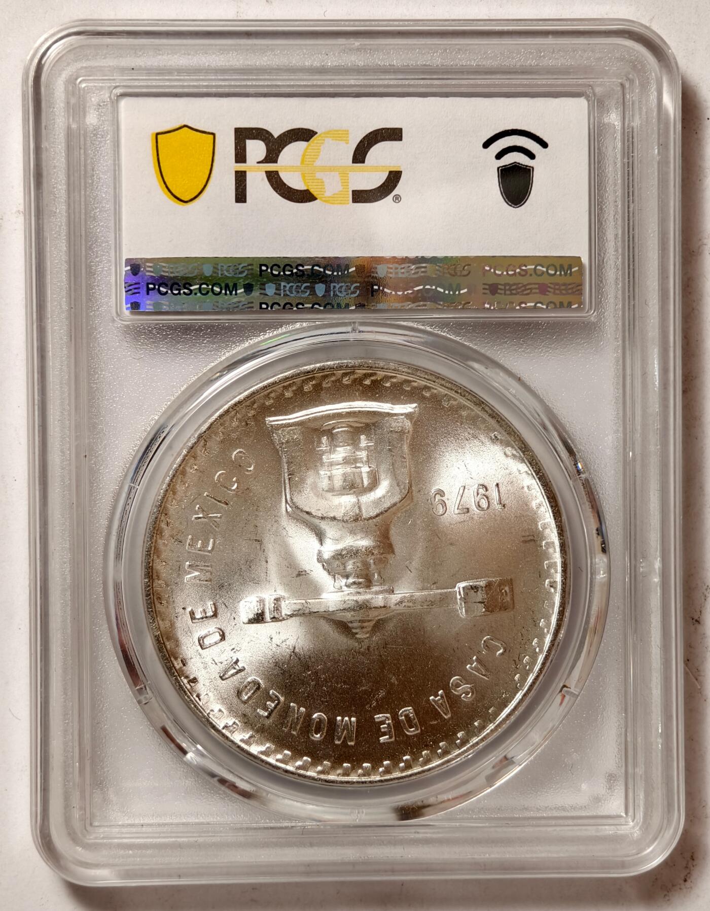 紫瑗钱币——第518期 墨西哥 1979年 MO 天平铸币机纪念币 PCGS MS65