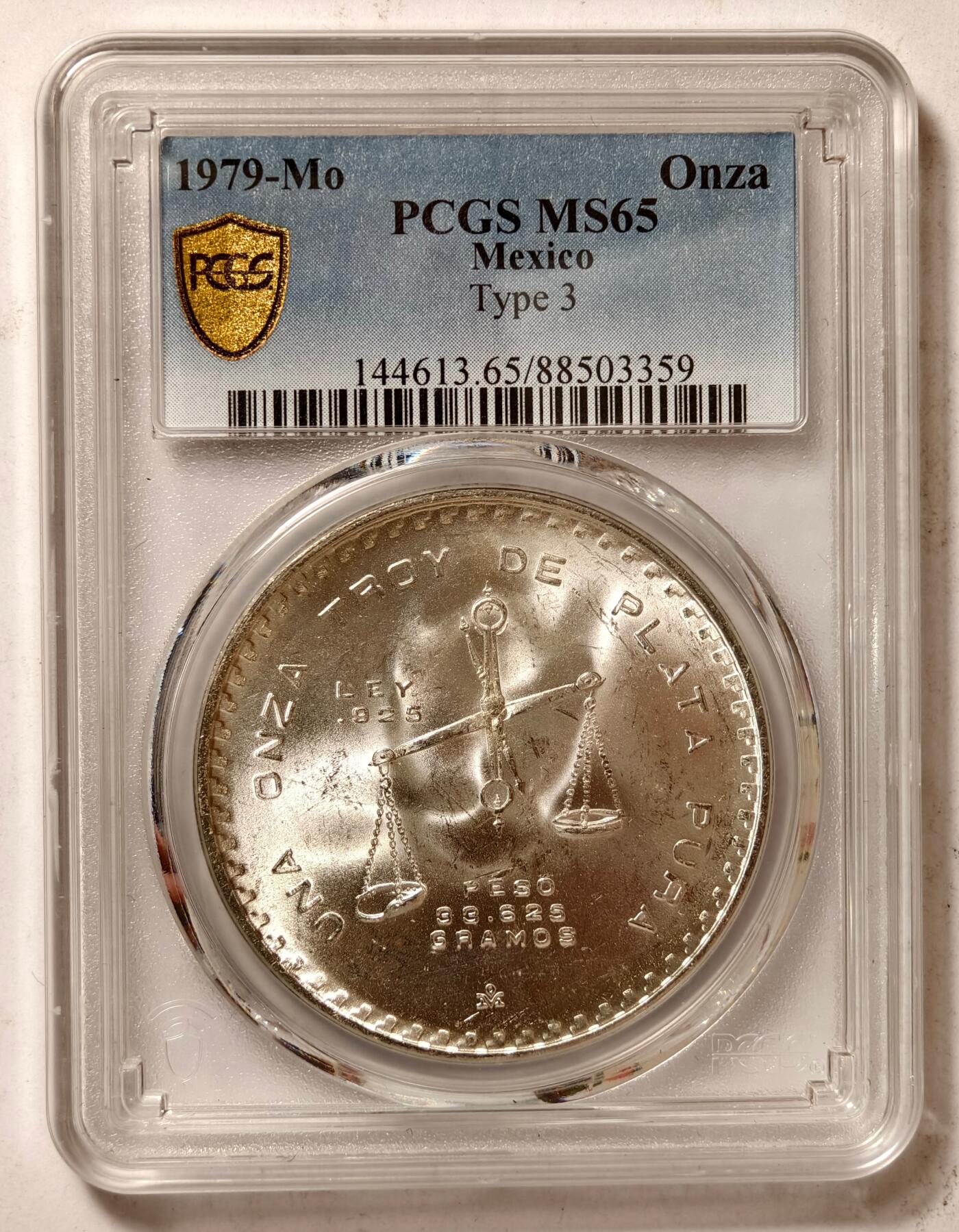 紫瑗钱币——第518期 墨西哥 1979年 MO 天平铸币机纪念币 PCGS MS65