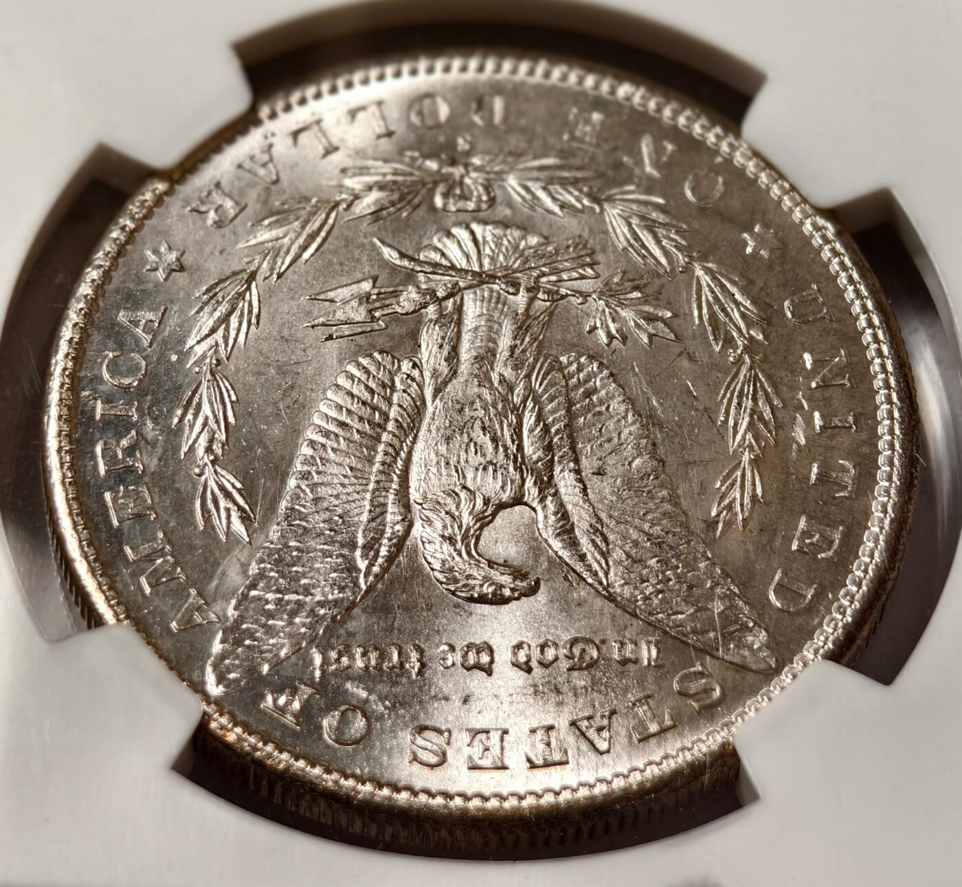 紫瑗钱币——第438期 美国 1880年 S版 摩根 大头妹1美元 银币 NGC MS63