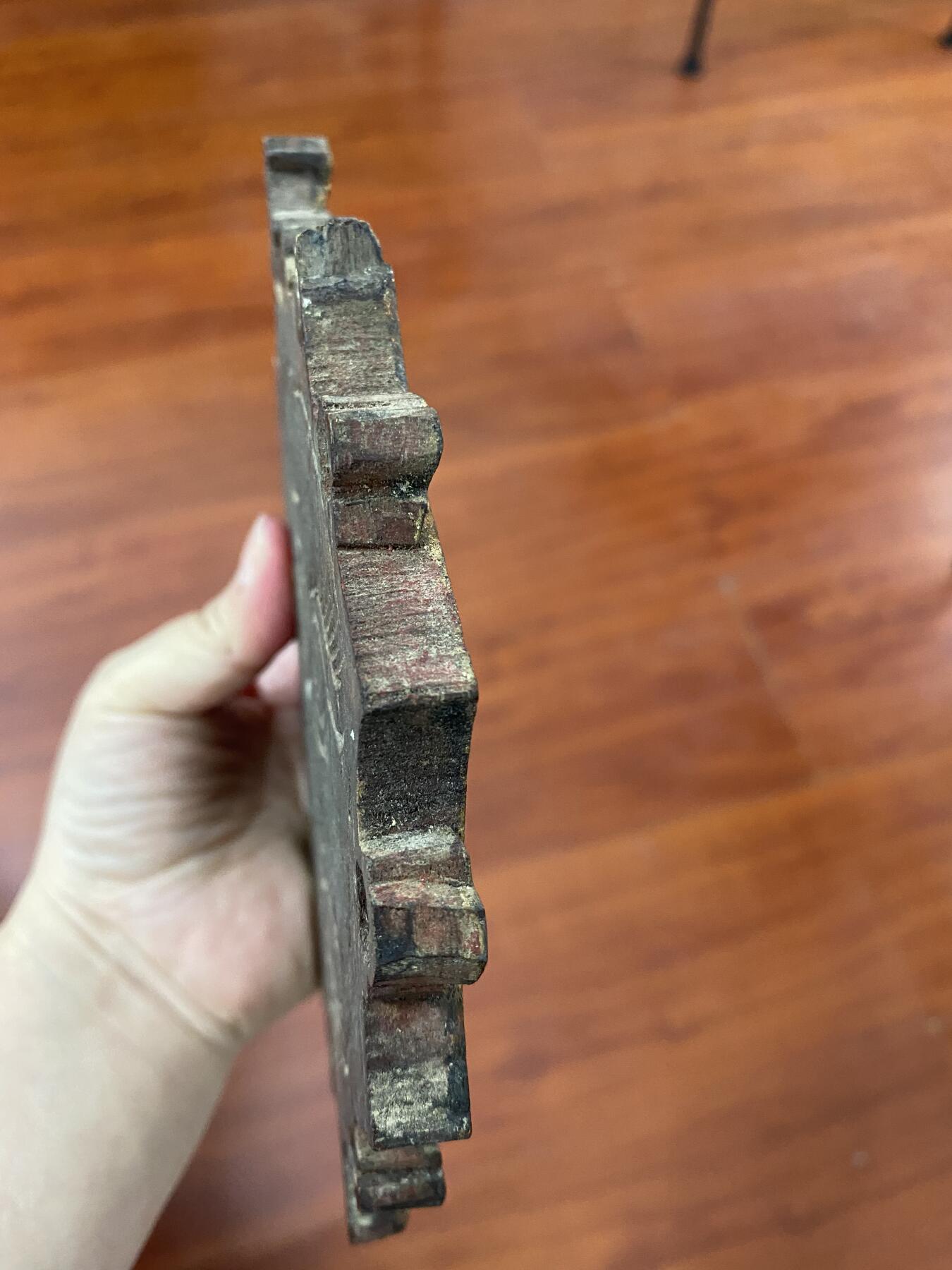 清代木雕吞口八卦，尺寸17*14厘米，品相如图，500包快递
